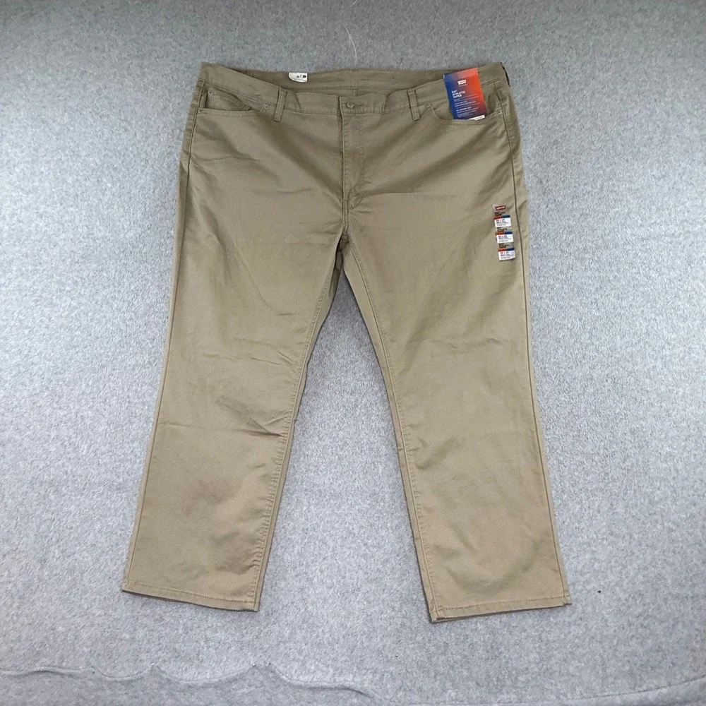 Levi's 541 Athletic Taper Pants Mens 52x30 Khaki Tan Stretch Denim Jeans